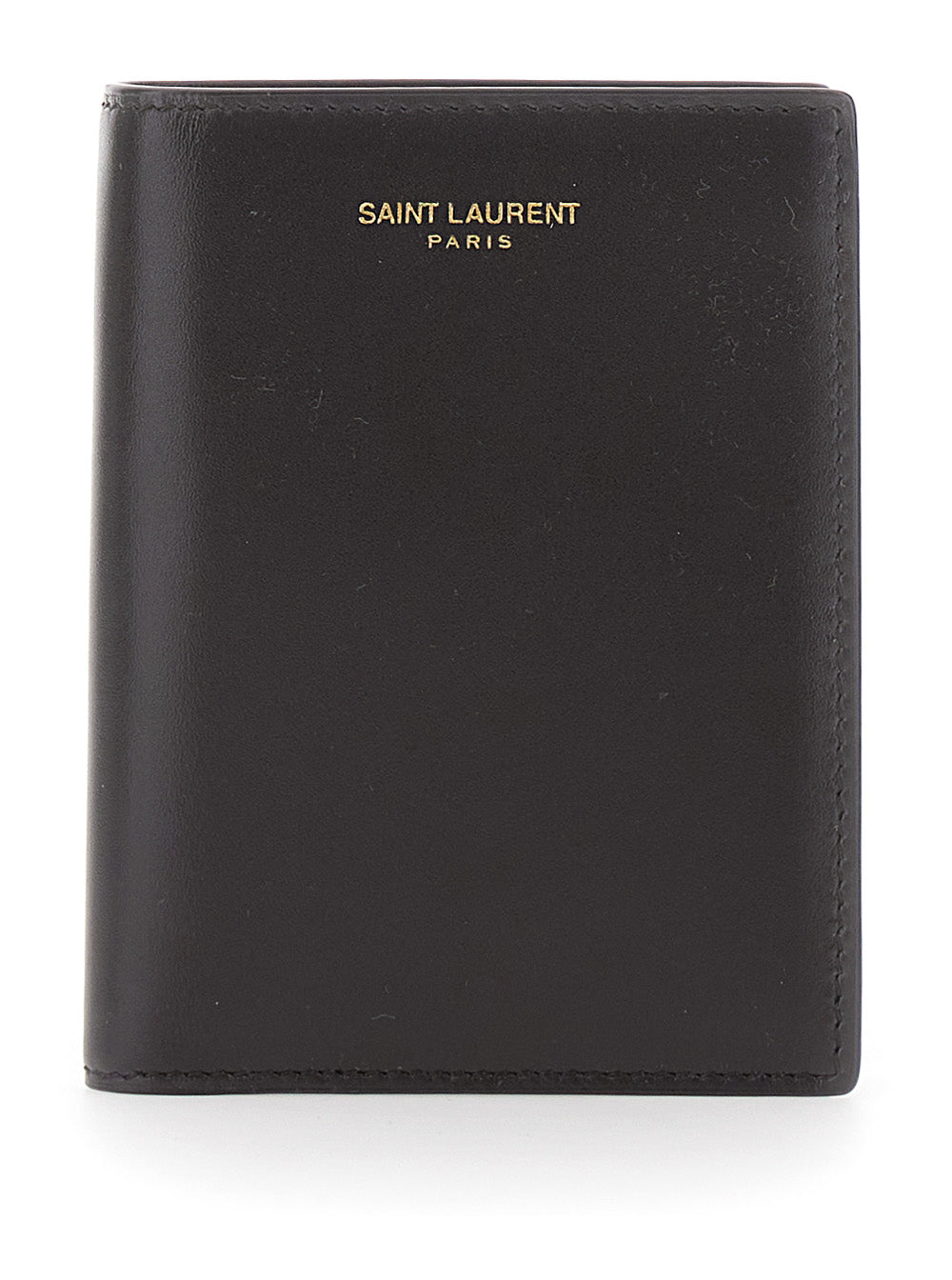 Saint Laurent Leather Logo Card Case — Black Cases