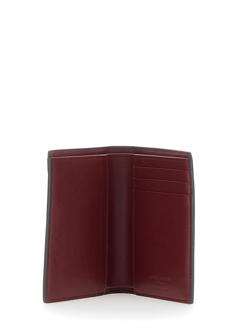 Saint Laurent Leather Logo Card Case — Black Cases
