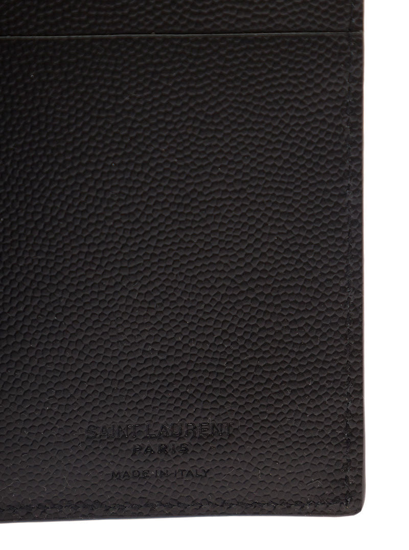 Saint Laurent Grain De Poudre Calfskin Card Case — Black Cases