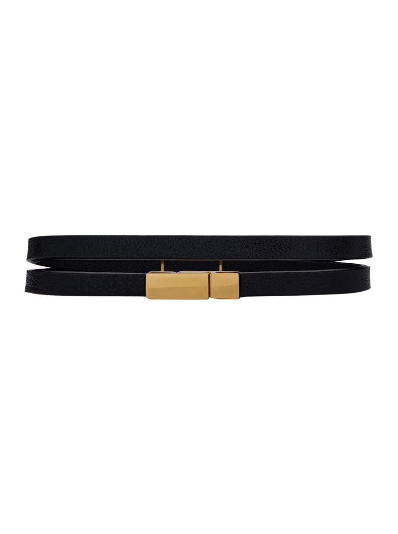 Saint Laurent Bracelet — Black Lamb Leather Bracelets