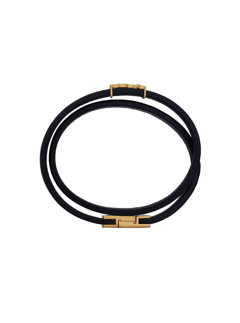 Saint Laurent Bracelet — Black Lamb Leather Bracelets