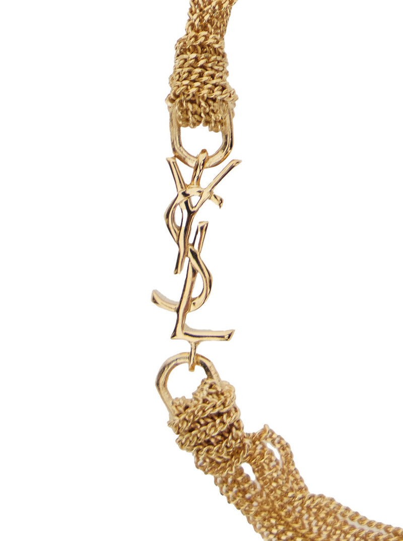 Saint Laurent Logo Charm Bracelet — Gold Brass Bracelets