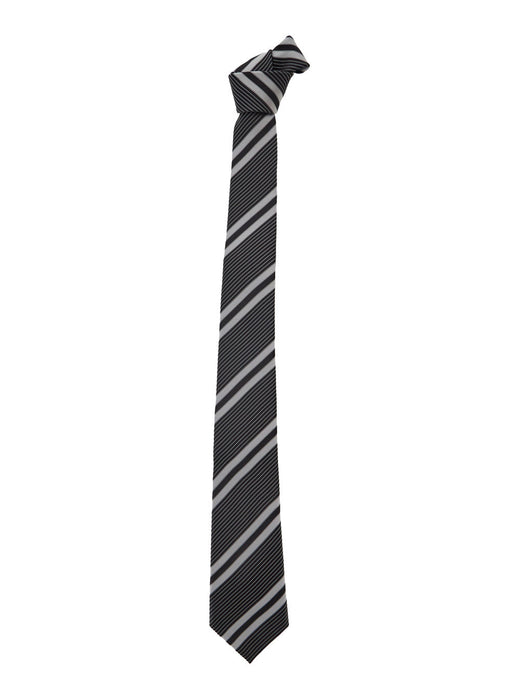 Saint Laurent Graphic Striped Silk Necktie — Black Neckties