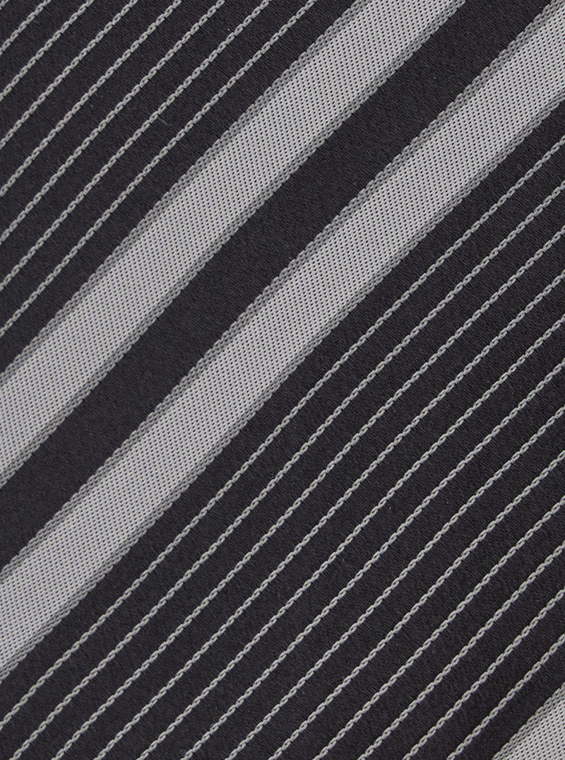Saint Laurent Graphic Striped Silk Necktie — Black Neckties
