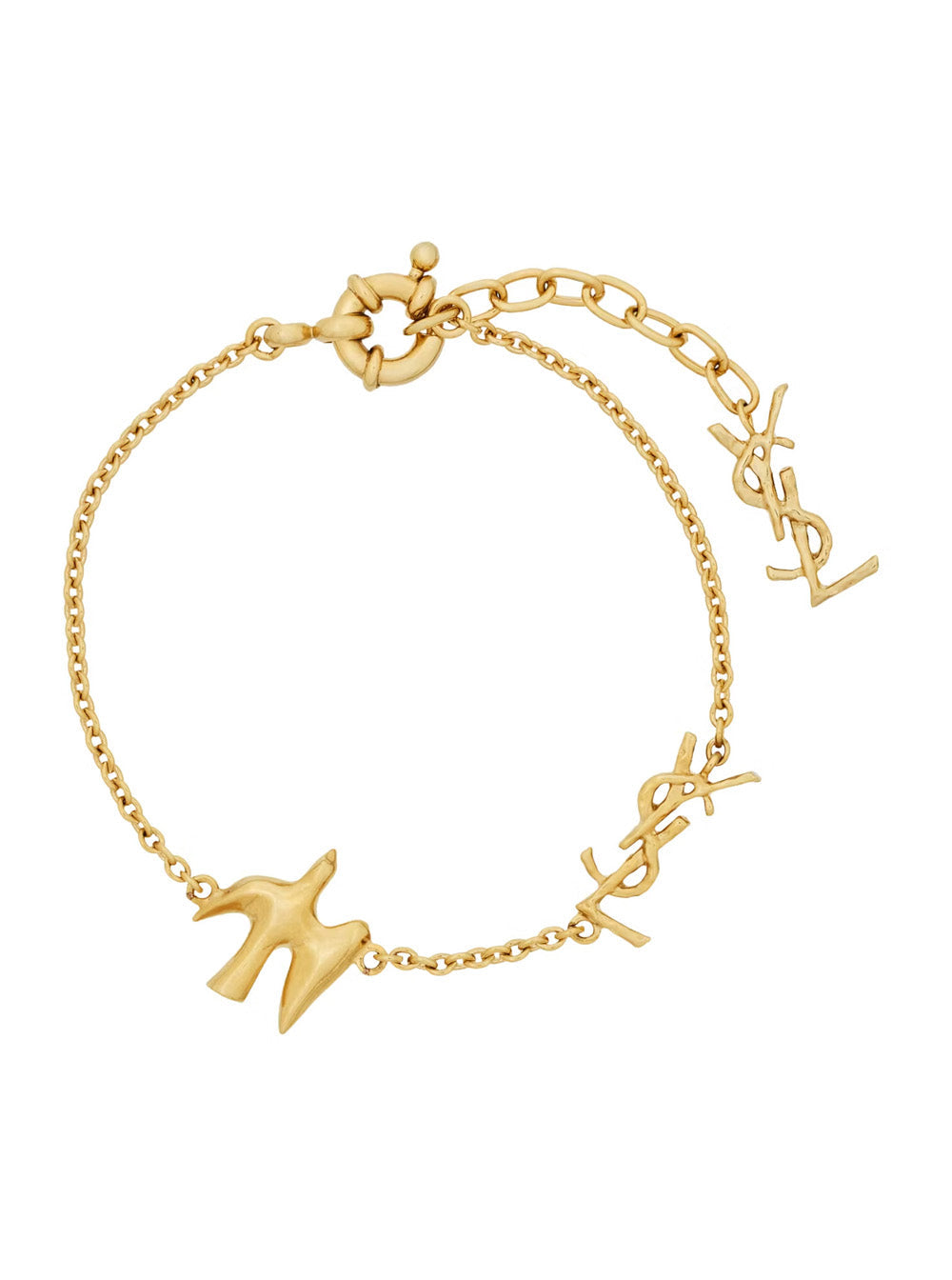 Saint Laurent Charm Chain Bracelet — Gold Brass Bracelets
