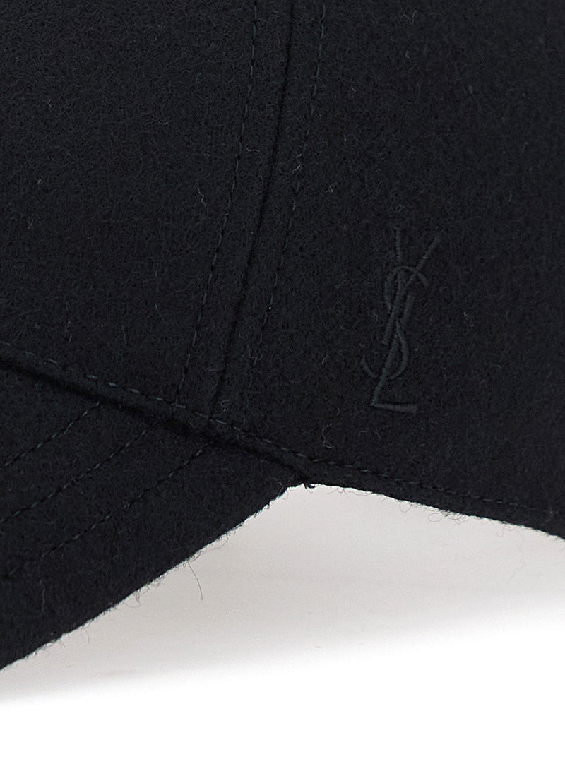 Saint Laurent A005bb Baseball Cap — Black Wool Caps