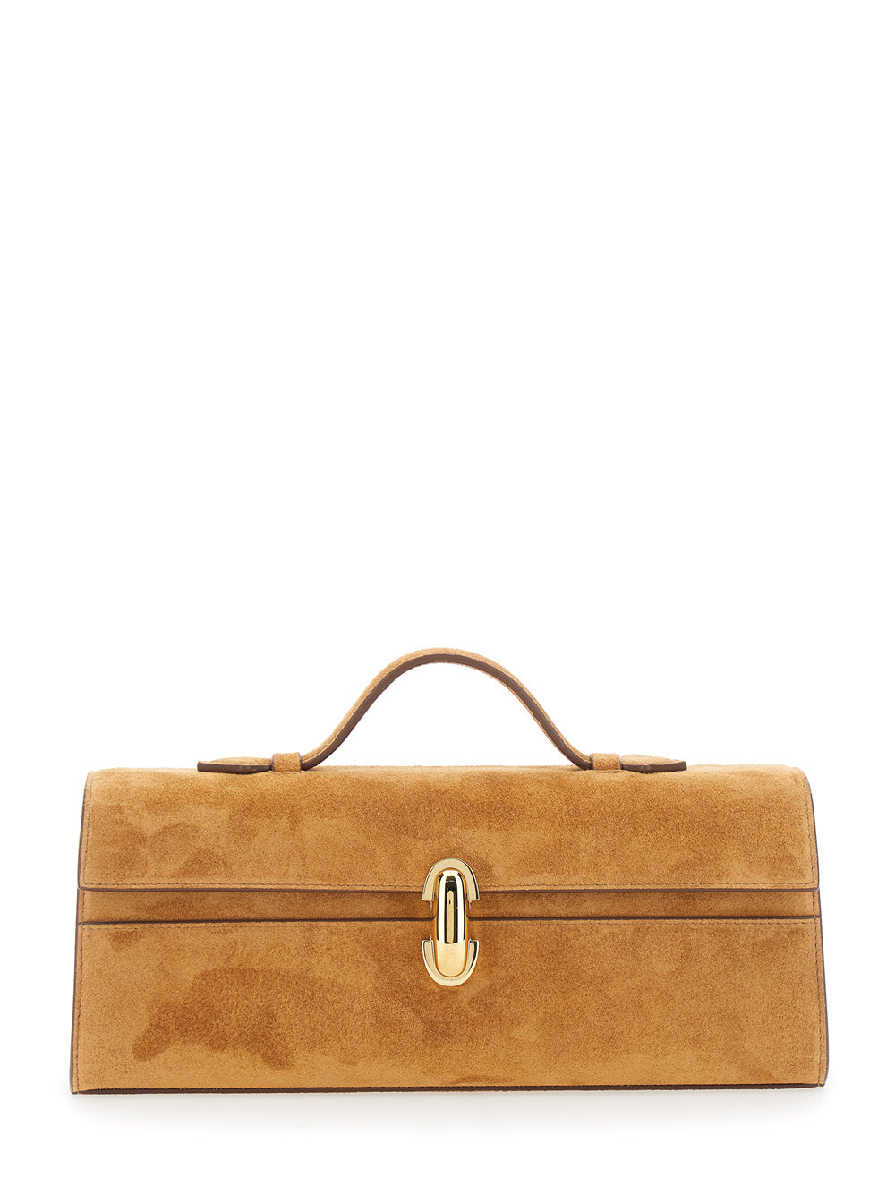 Savette Symmetry Top Handle Bag — Brown Suede