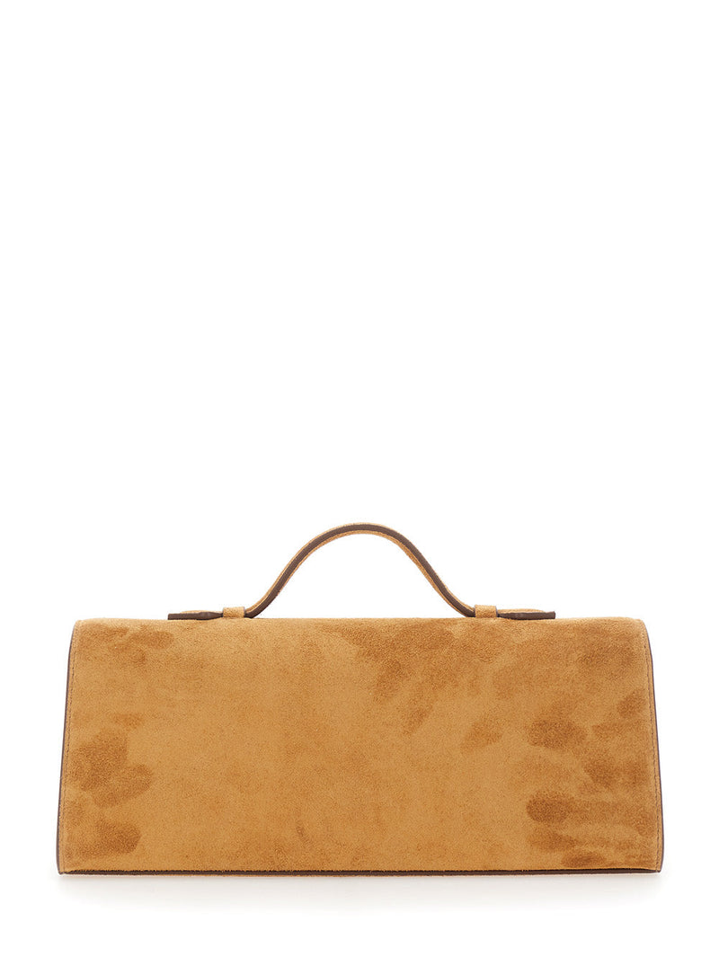 Savette Symmetry Top Handle Bag — Brown Suede