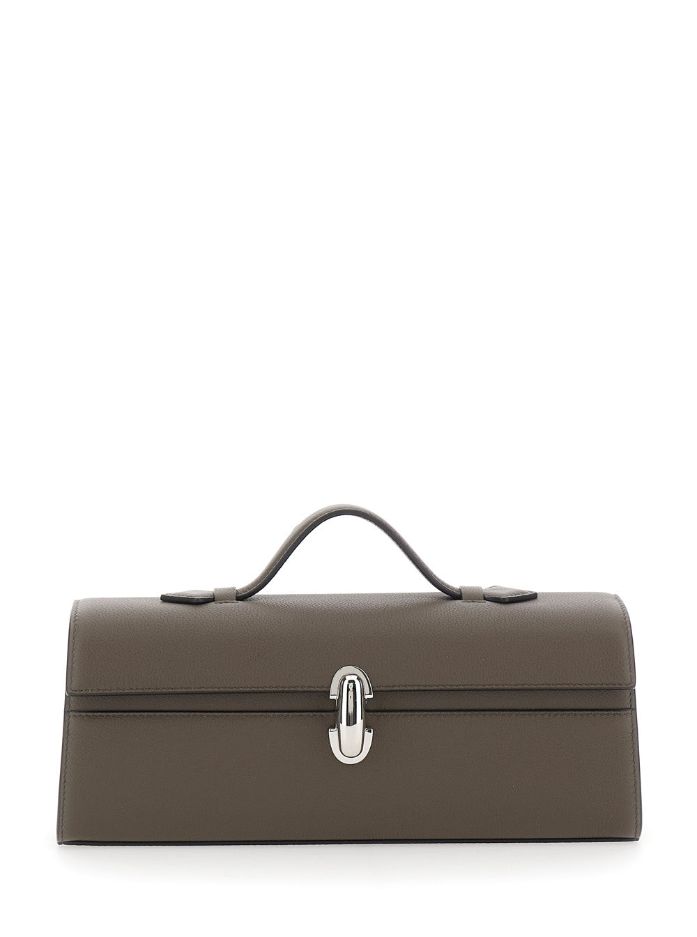Savette Symmetry Top Handle Bag — Brown Calf Leather