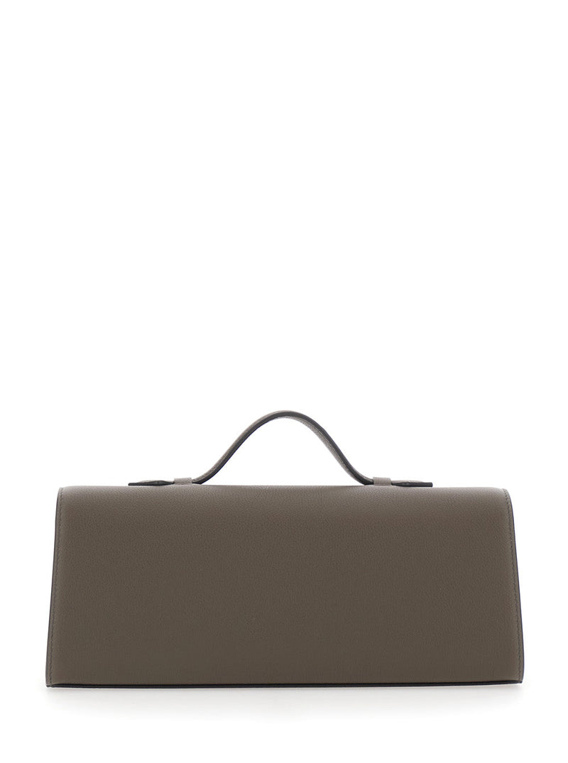 Savette Symmetry Top Handle Bag — Brown Calf Leather