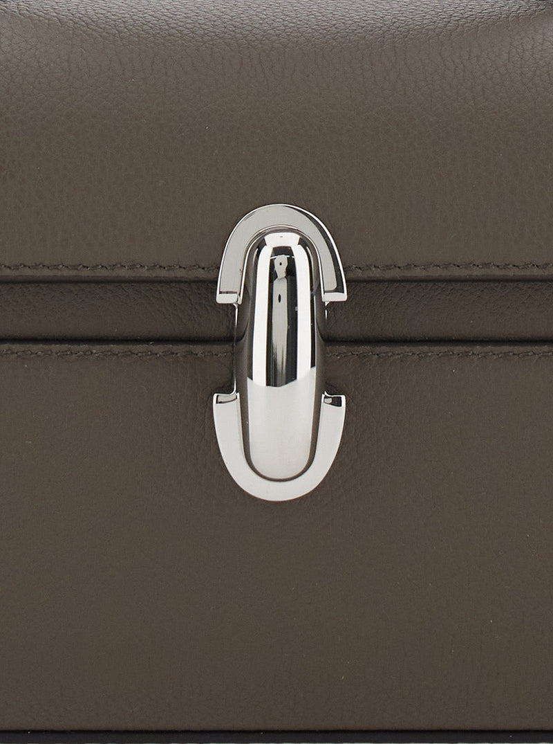 Savette Symmetry Top Handle Bag — Brown Calf Leather