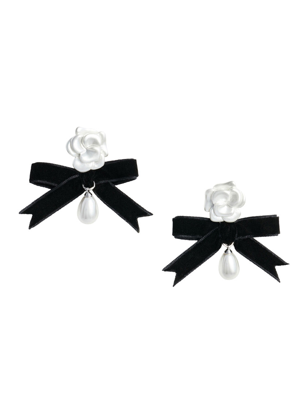 Self-Portrait Pearl Earrings — White Brass
