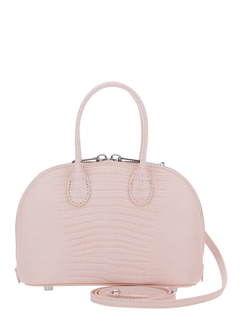 Self-Portrait Lizard-Effect Leather Mini Bag — Pink
