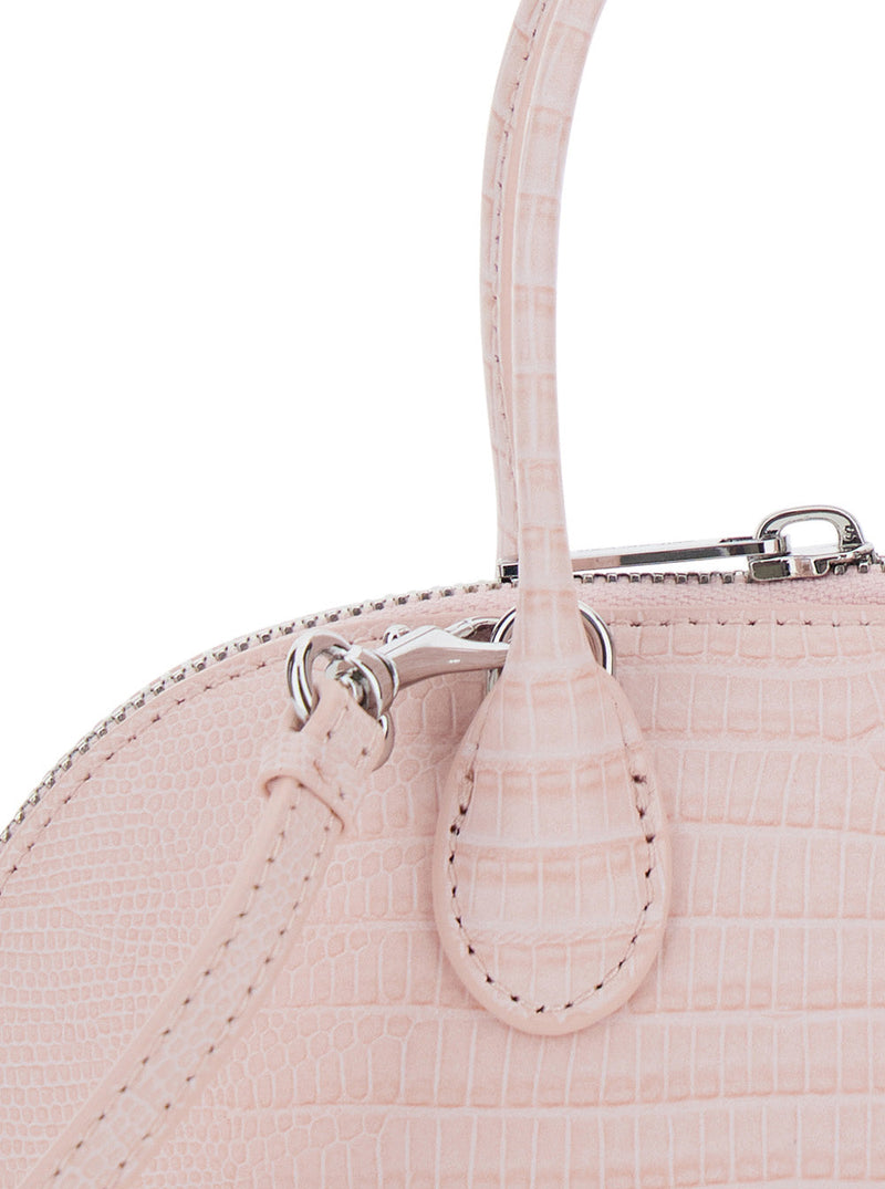 Self-Portrait Lizard-Effect Leather Mini Bag — Pink