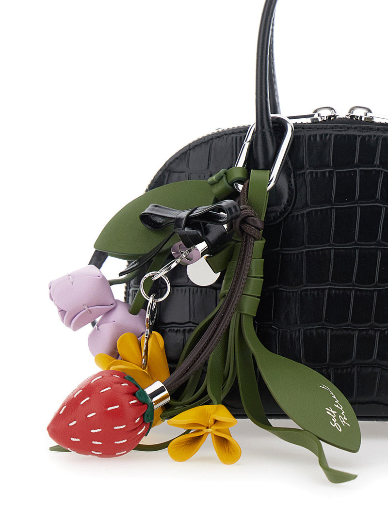 Self-Portrait Toast Top Handle Bag — Black Cow Leather