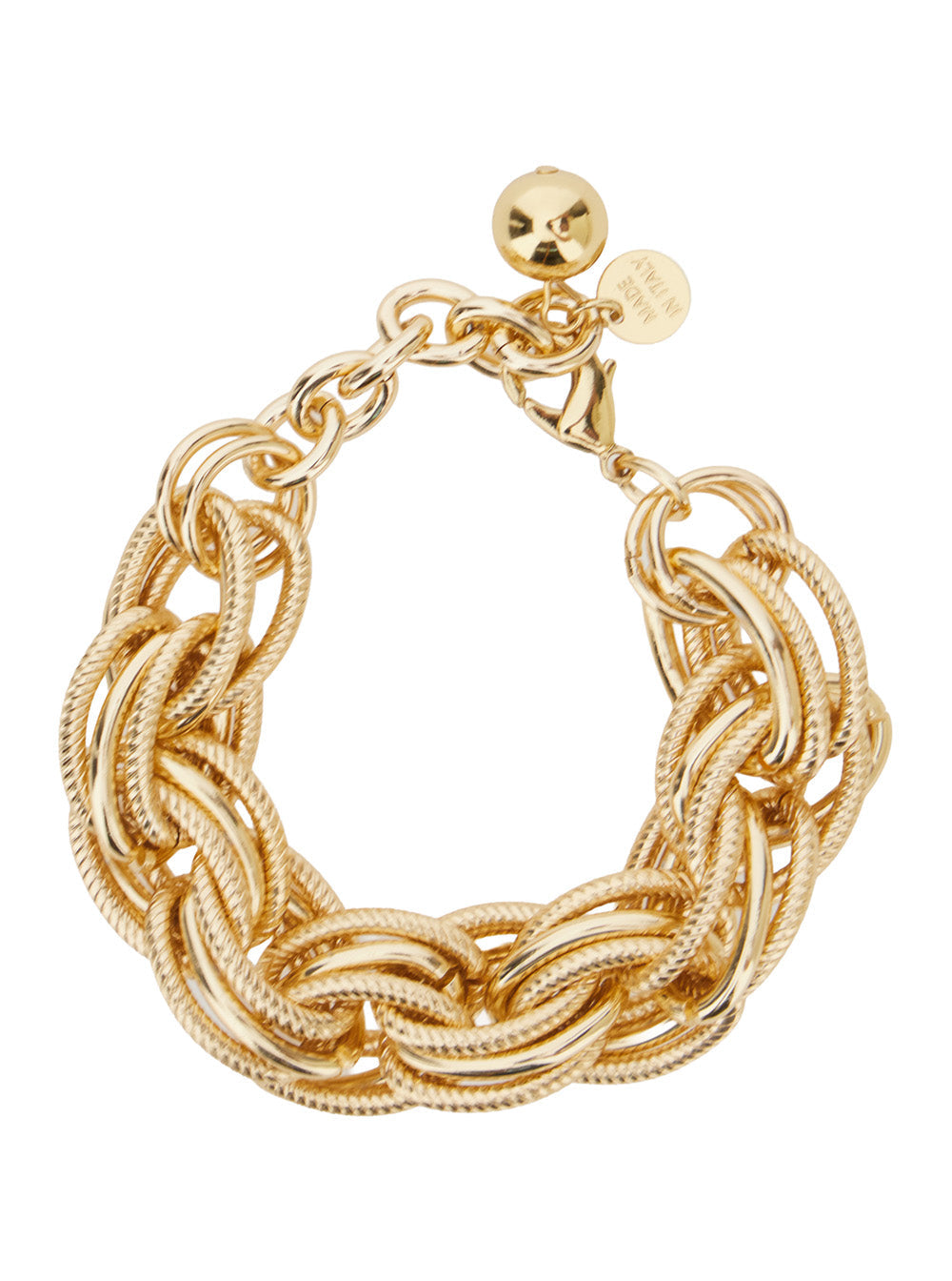 Semicouture Allie Bracelet — Gold Agate Bracelets