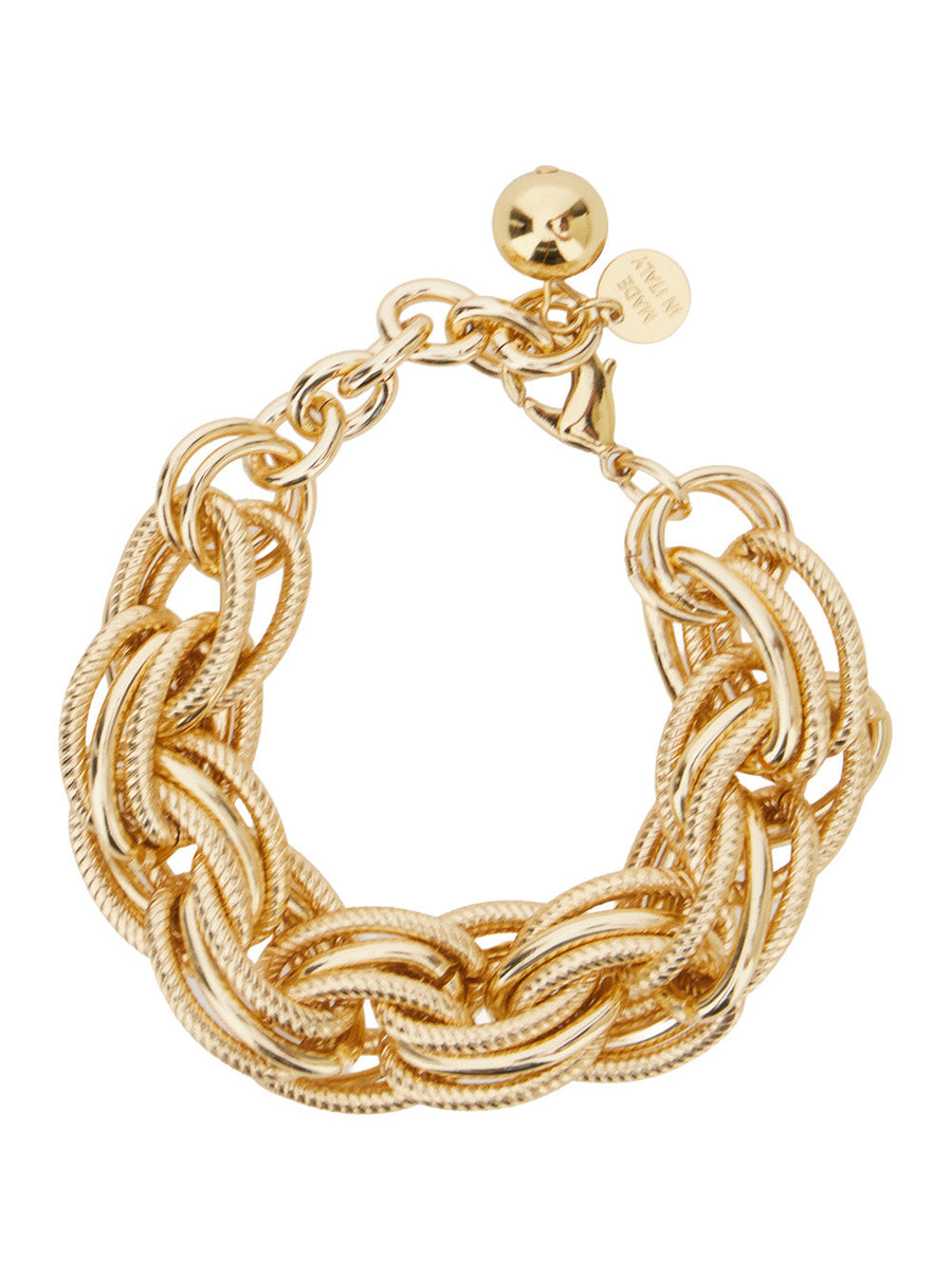 Semicouture Allie Bracelet — Gold Agate Bracelets