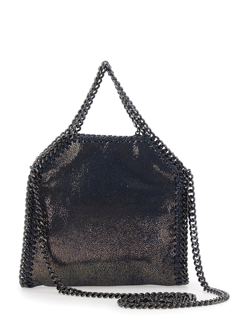 Stella Mccartney Falabella Tiny Tote Shoulder Bag — Black Polyester