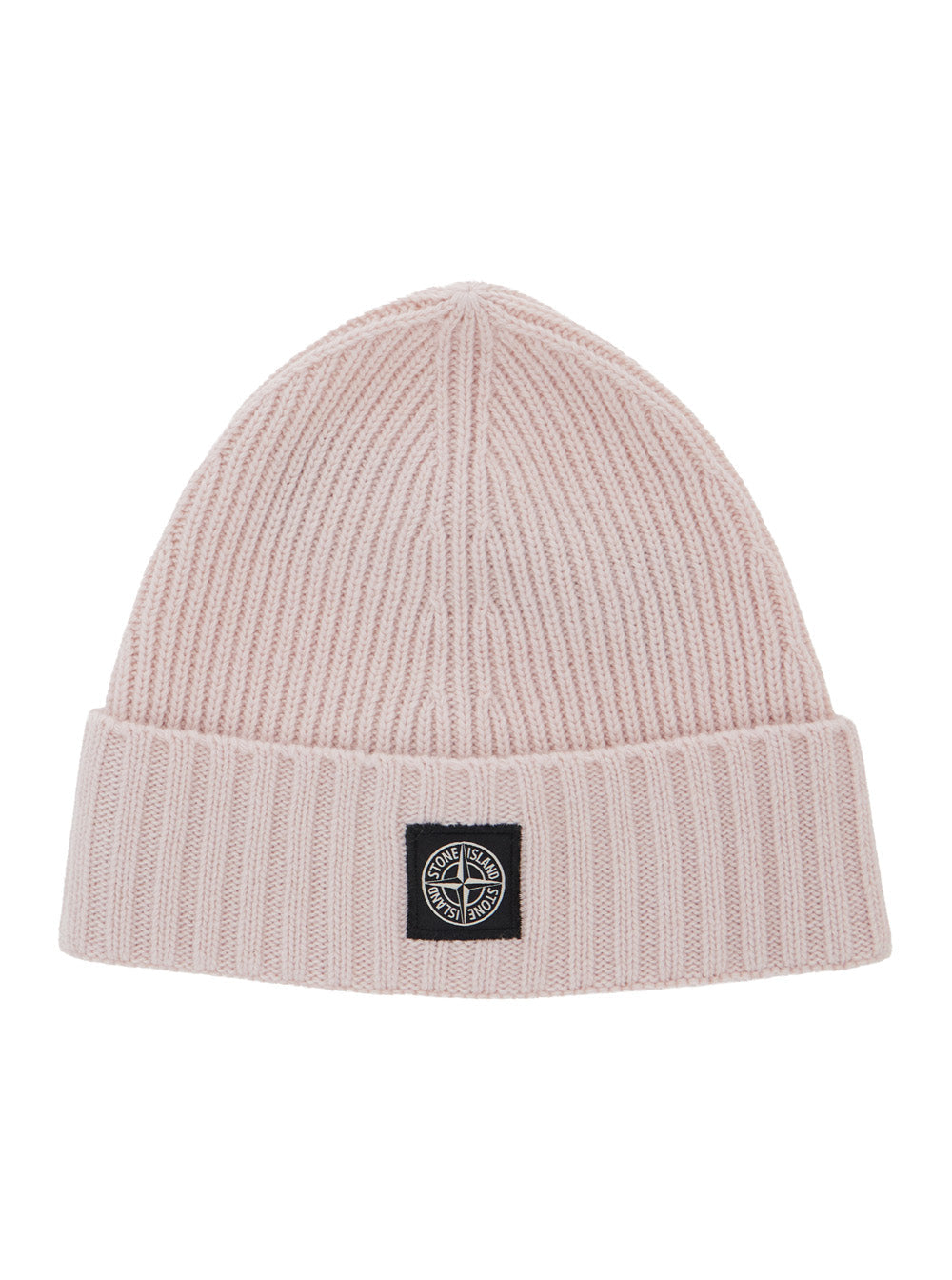 Stone Island L2s16n100003s00m3 Ribbed Knit Beanie — Pink Technical Fabric Beanies