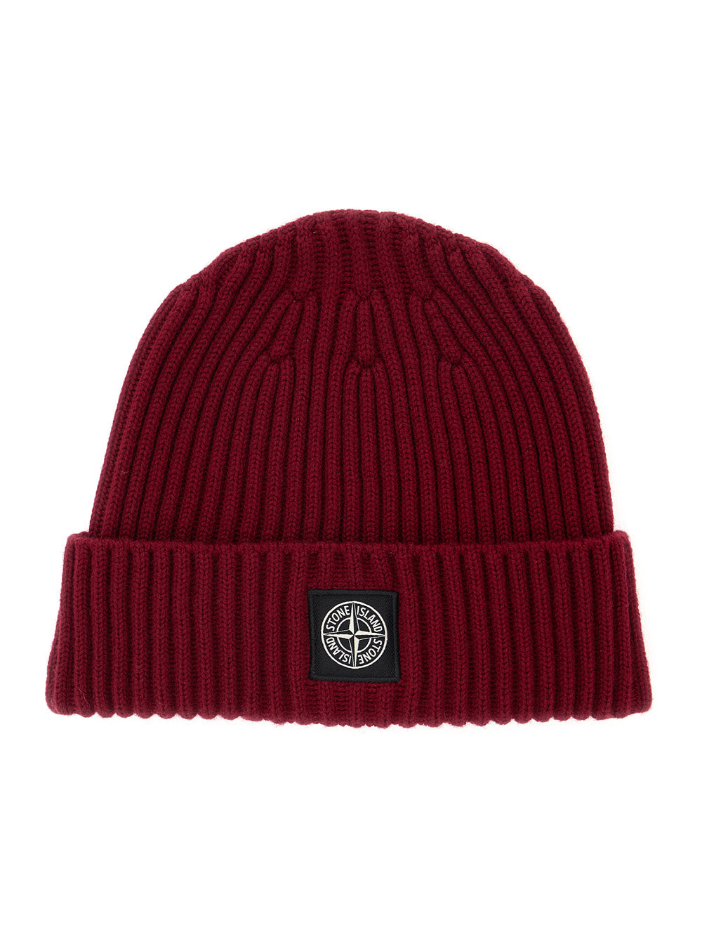 Stone Island L2s16n100007s0c03 Ribbed Tech Fabric Beanie — Red Beanies