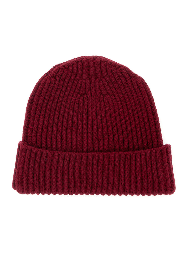Stone Island L2s16n100007s0c03 Ribbed Tech Fabric Beanie — Red Beanies