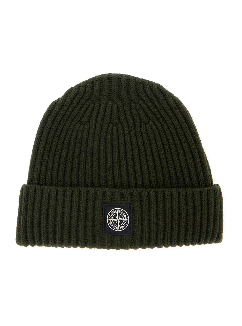 Stone Island L2s16n100007s0c03 Ribbed Tech Fabric Beanie — Green Beanies