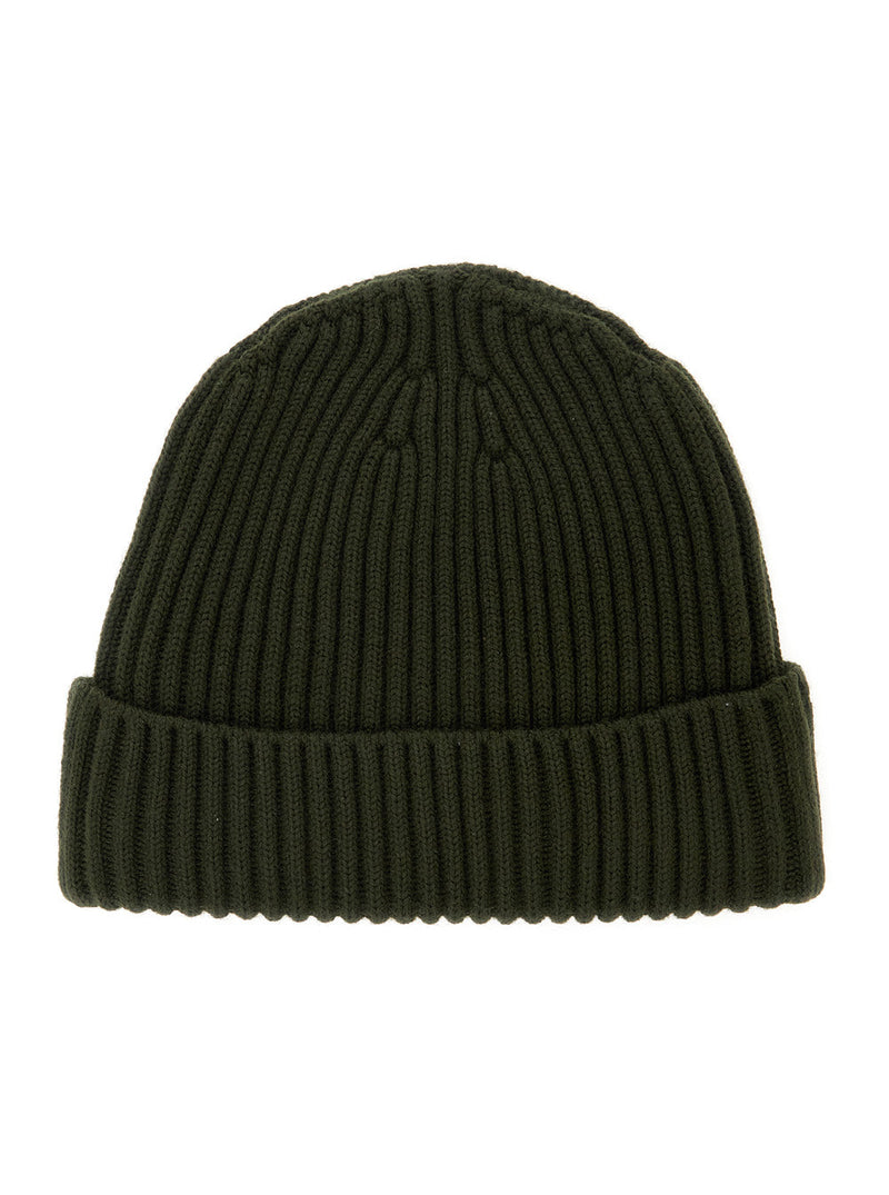 Stone Island L2s16n100007s0c03 Ribbed Tech Fabric Beanie — Green Beanies