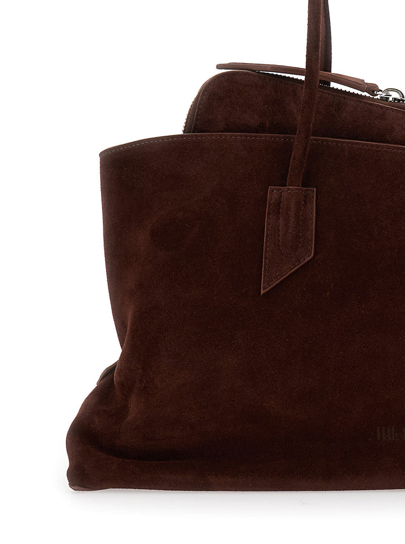 The Attico La Passeggiata Shoulder Bag — Brown Suede
