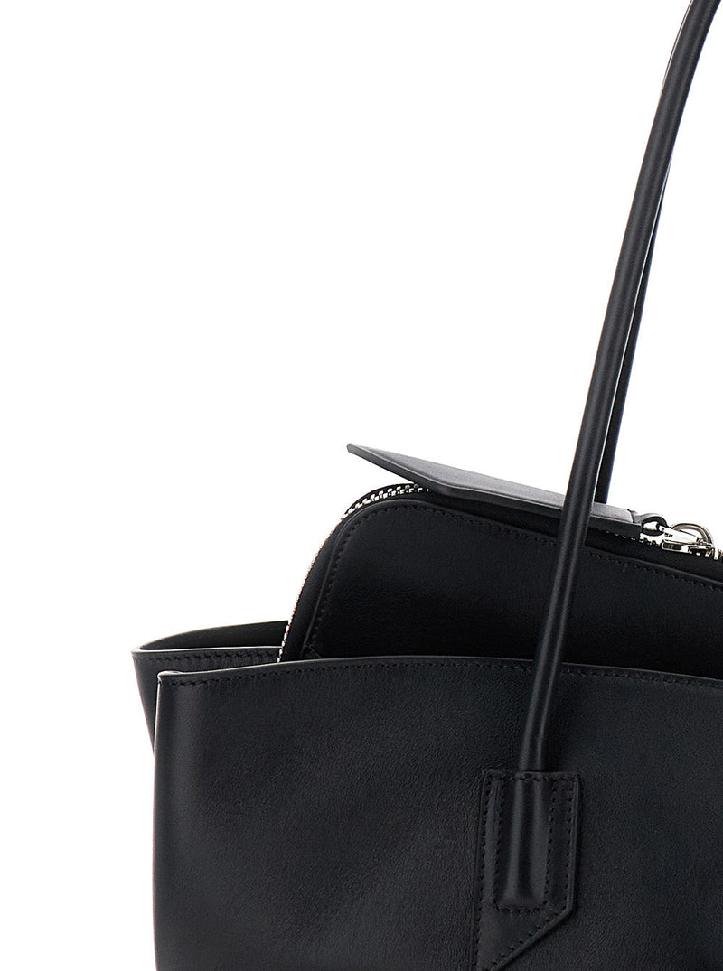 The Attico Passeggiata Shoulder Bag — Black Calf Leather