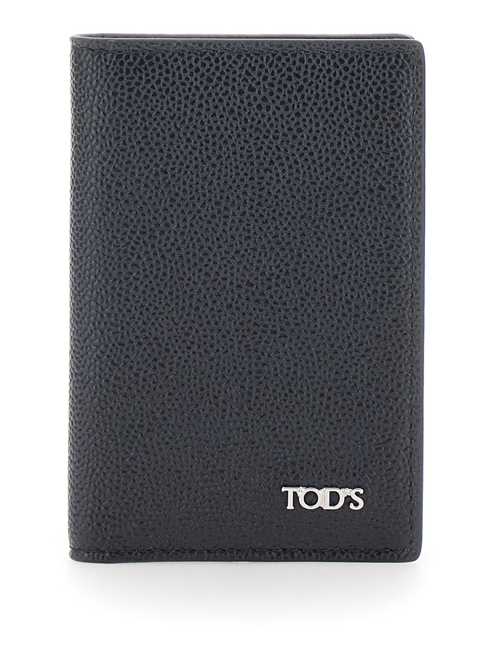 Tods Grained Calfskin Card Case — Black Cases
