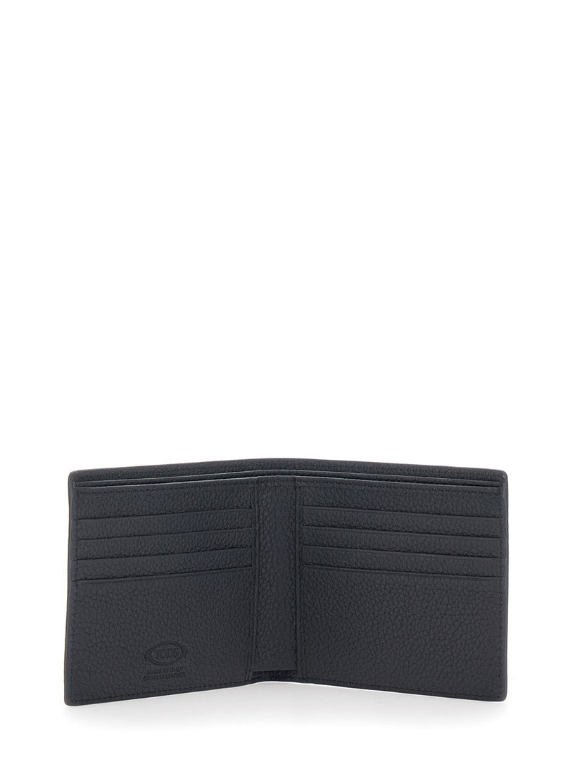 Tods Bifold Calf Leather Wallet — Black