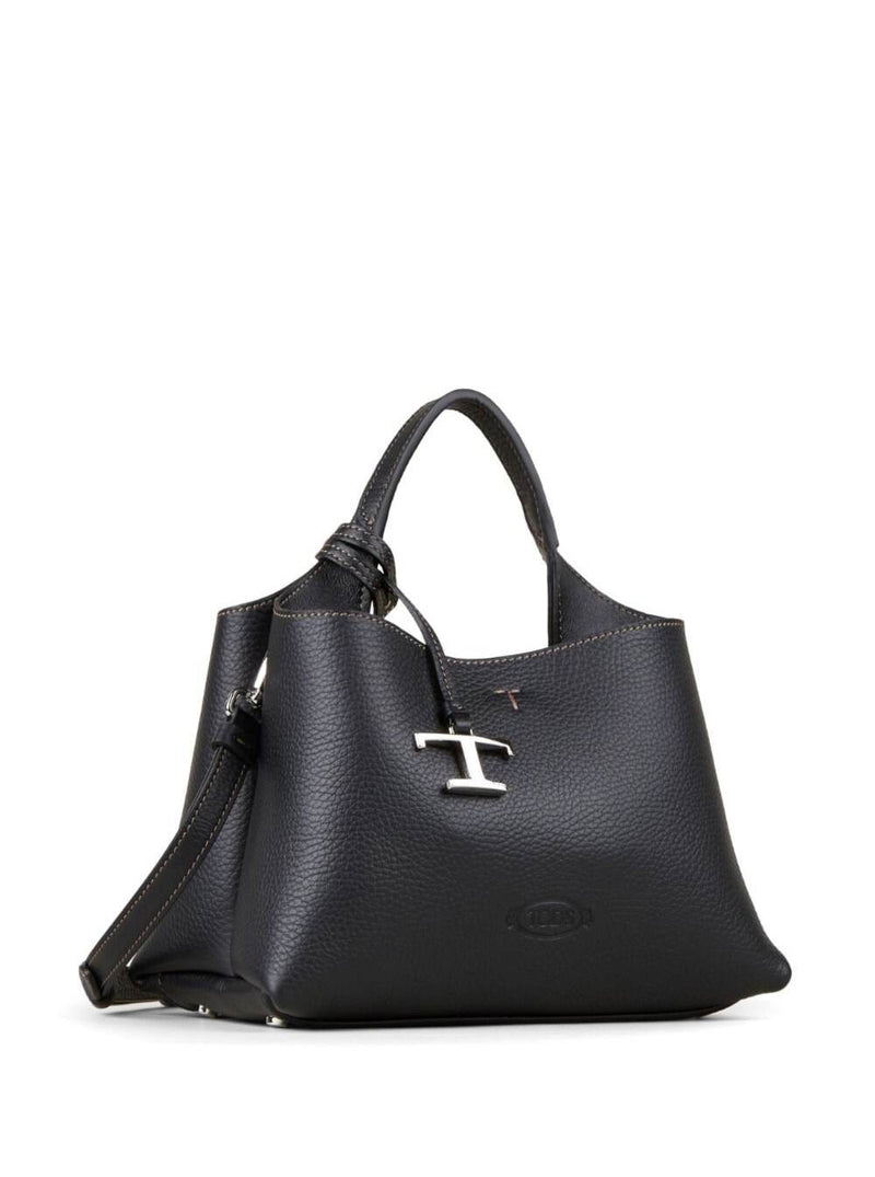 Tods Shoulder Bag — Black Calf Leather