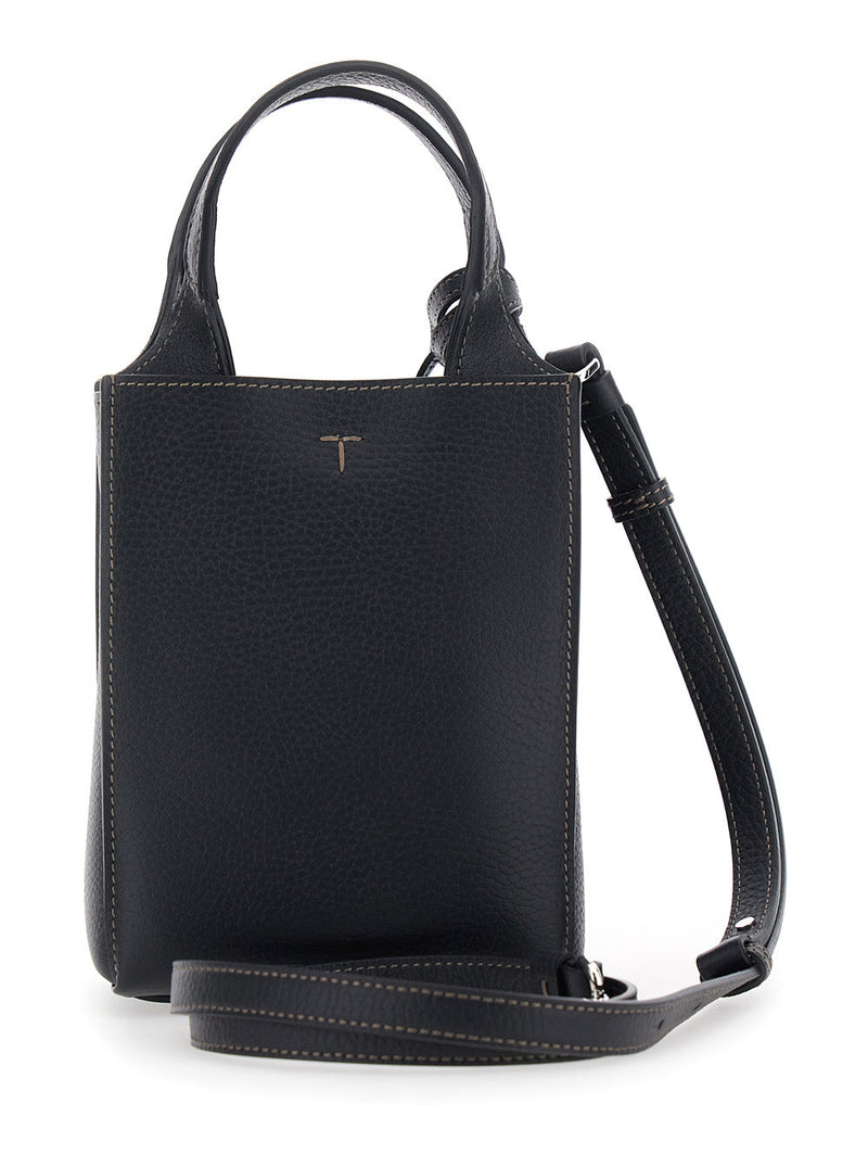 Tods Apa Top Handle Bag — Black Calf