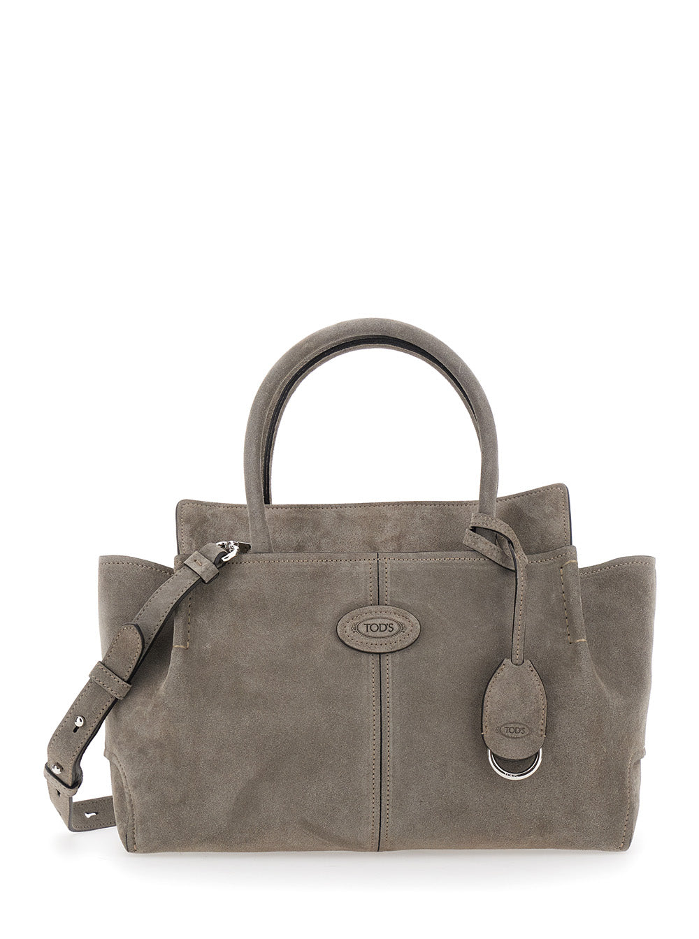 Tods Top Handle Bag — Gray Calfskin