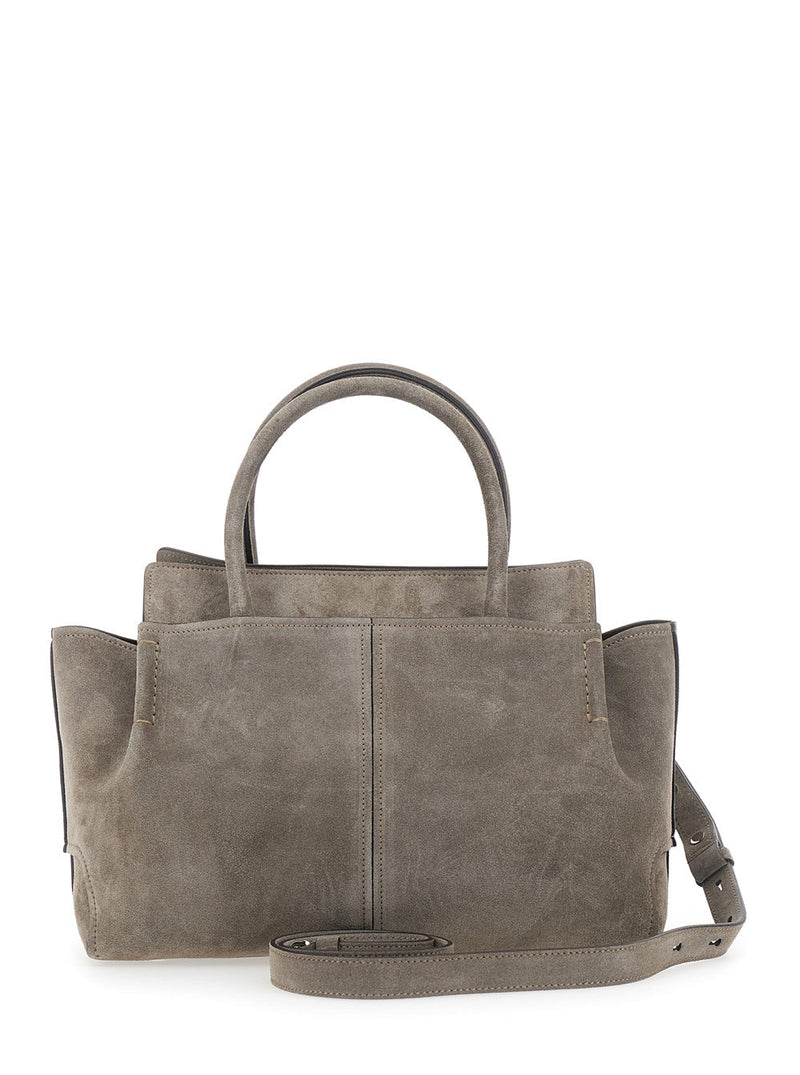 Tods Top Handle Bag — Gray Calfskin