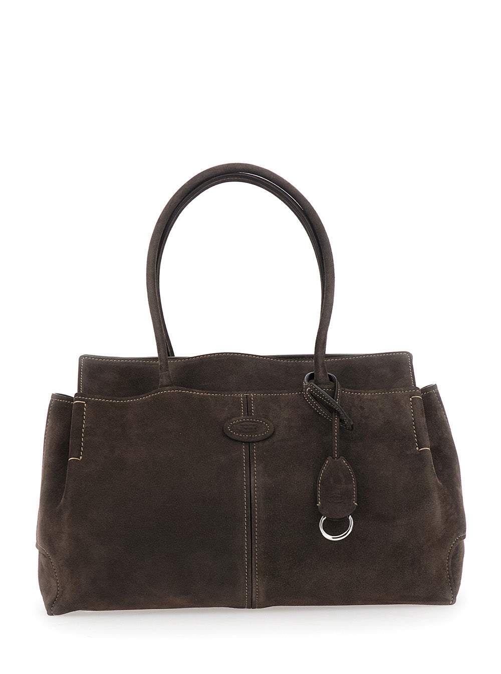 Tods Calfskin Leather Shoulder Bag — Brown