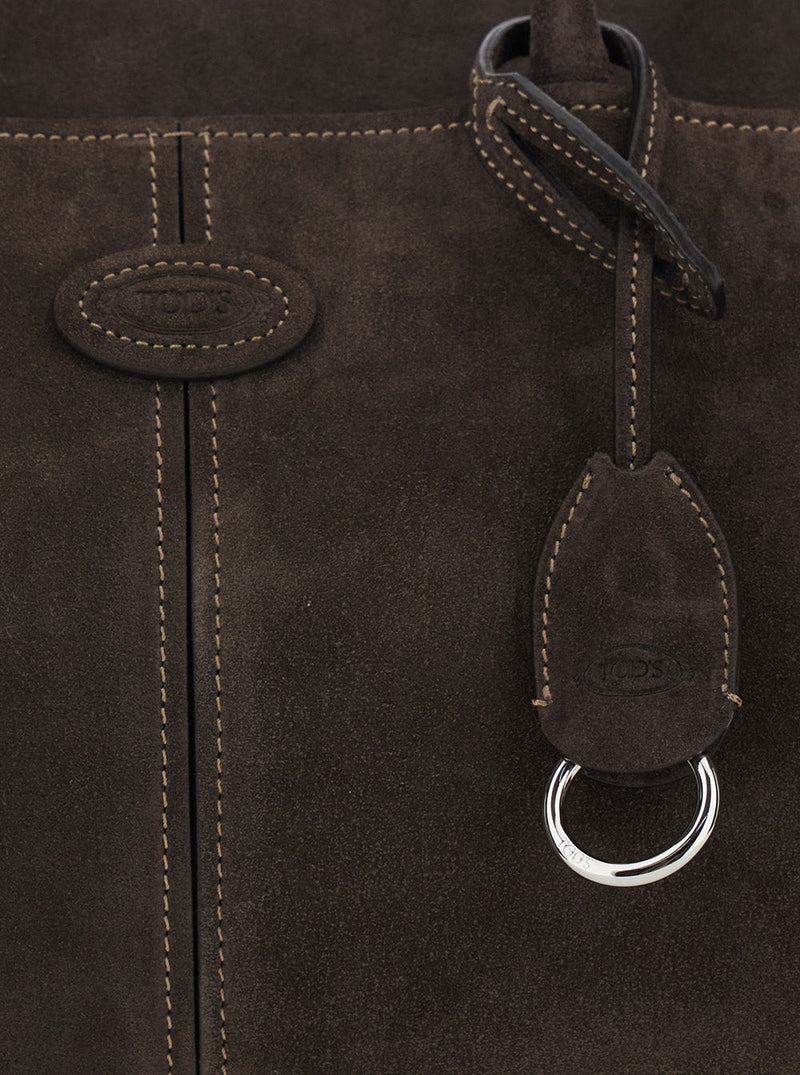Tods Calfskin Leather Shoulder Bag — Brown