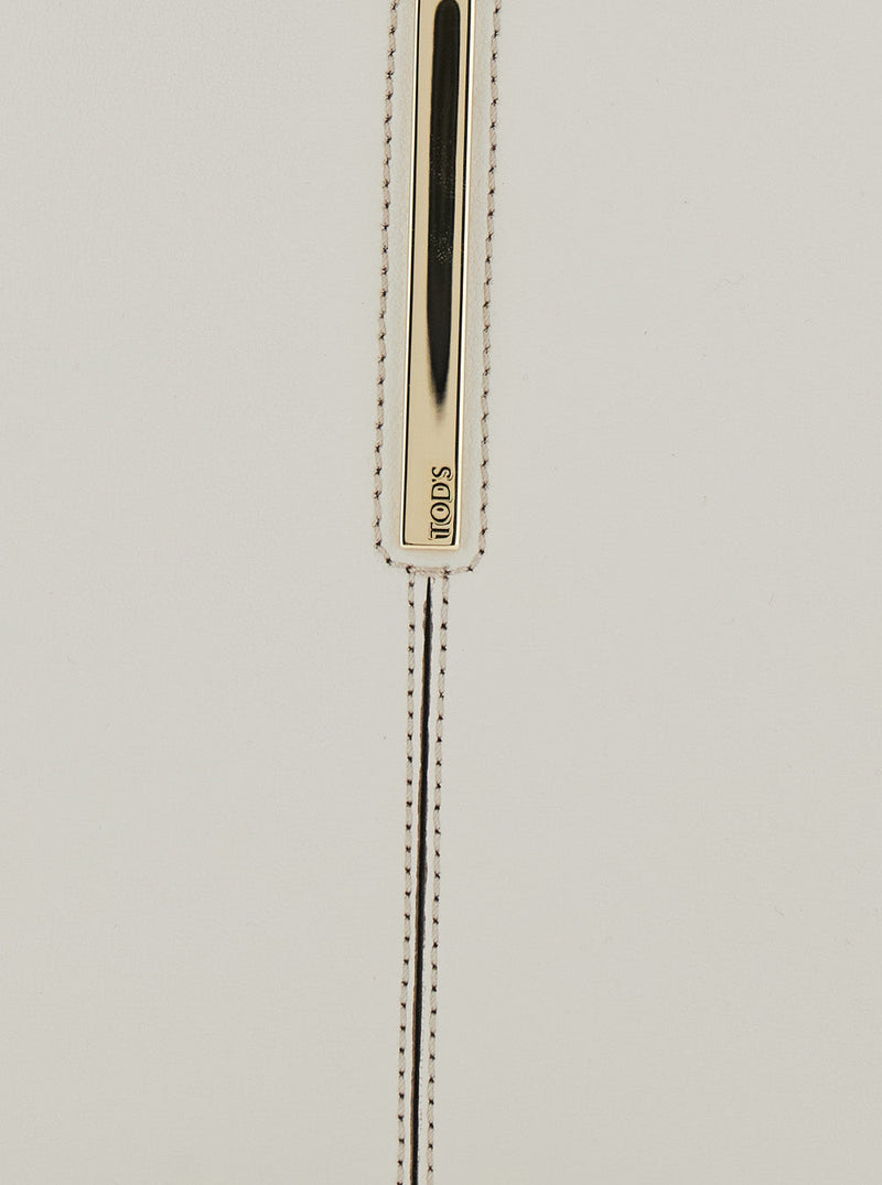 Tods Leather Top Handle Shoulder Bag — White