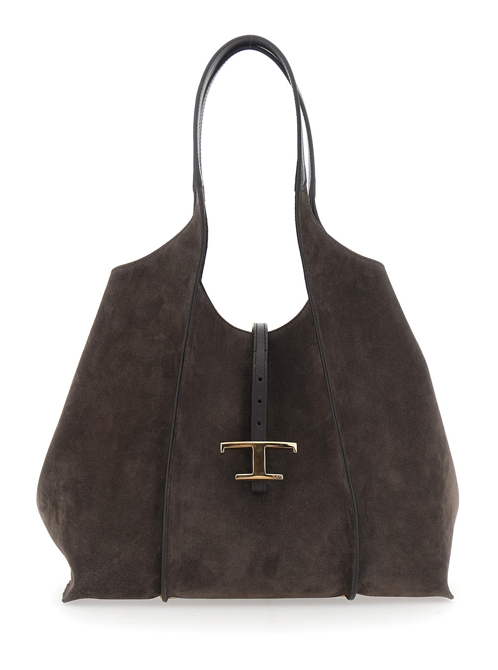 Tods Suede Calf Leather Shoulder Bag — Brown