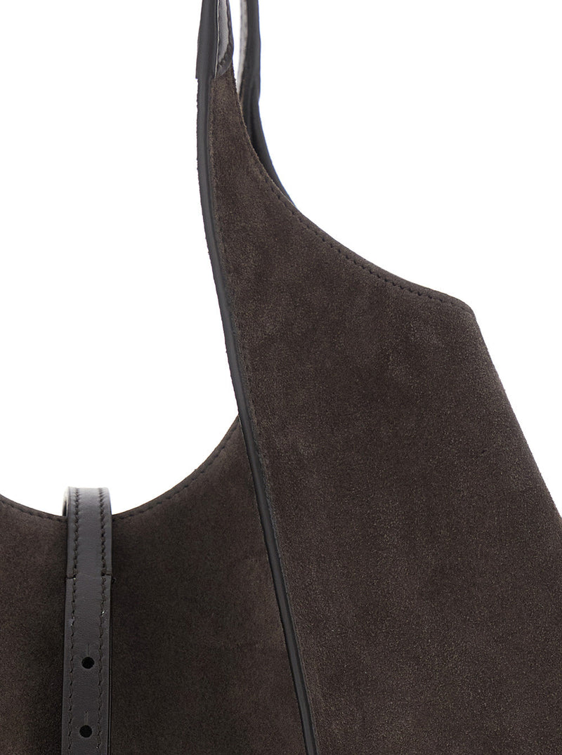 Tods Suede Calf Leather Shoulder Bag — Brown