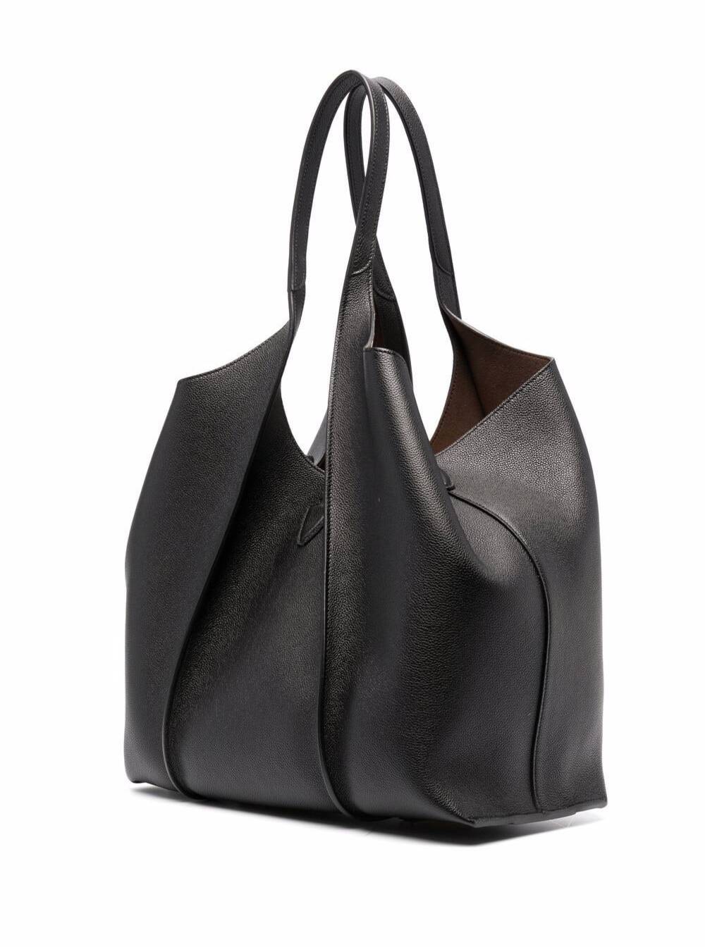 Tods T Timeless Tote Bag — Black Calf Leather