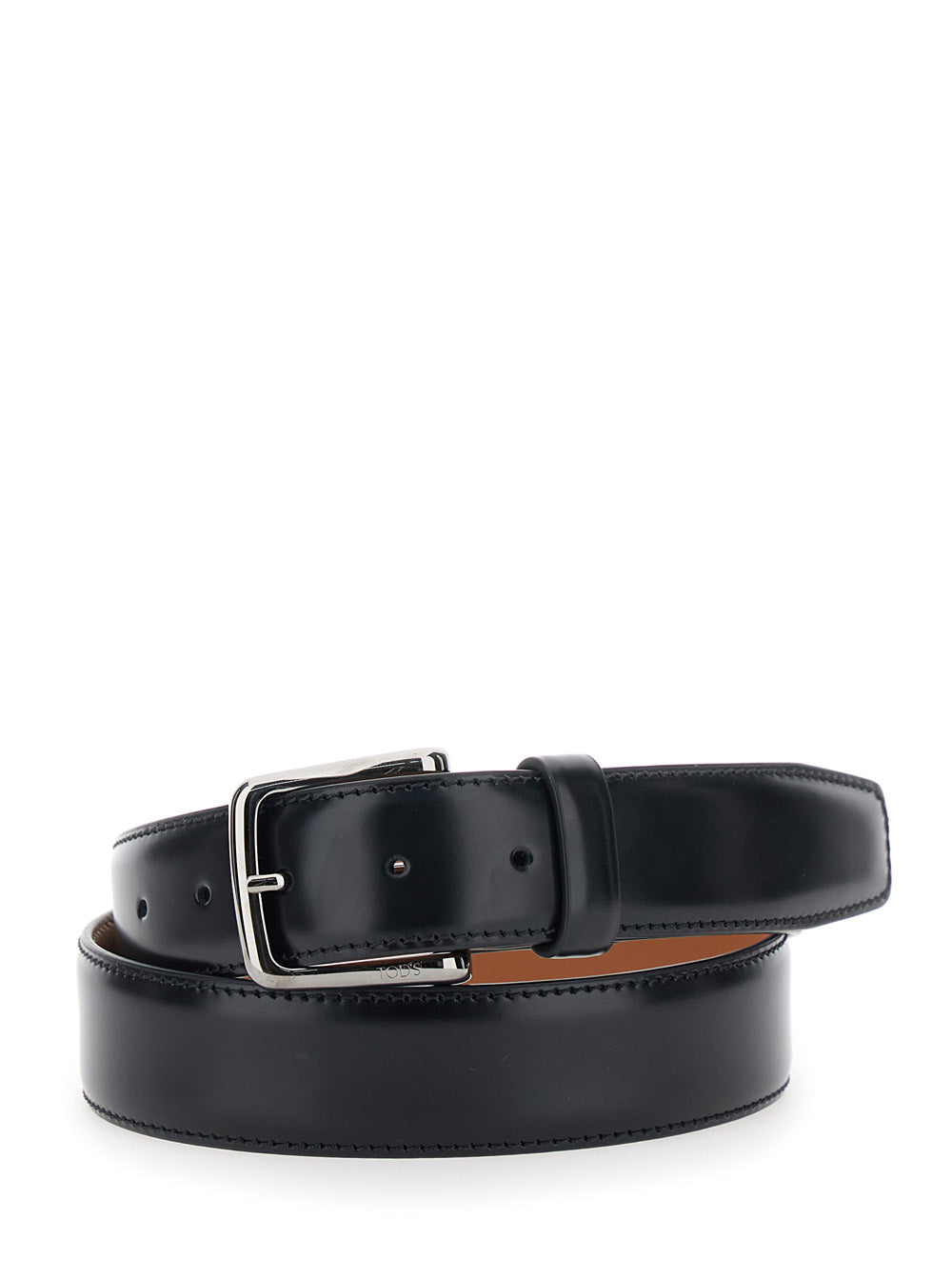 Tods Smooth Calf Leather Belt — Black