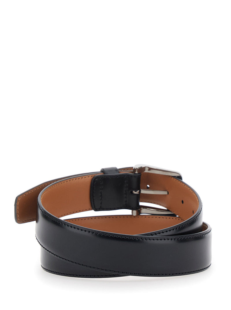 Tods Smooth Calf Leather Belt — Black