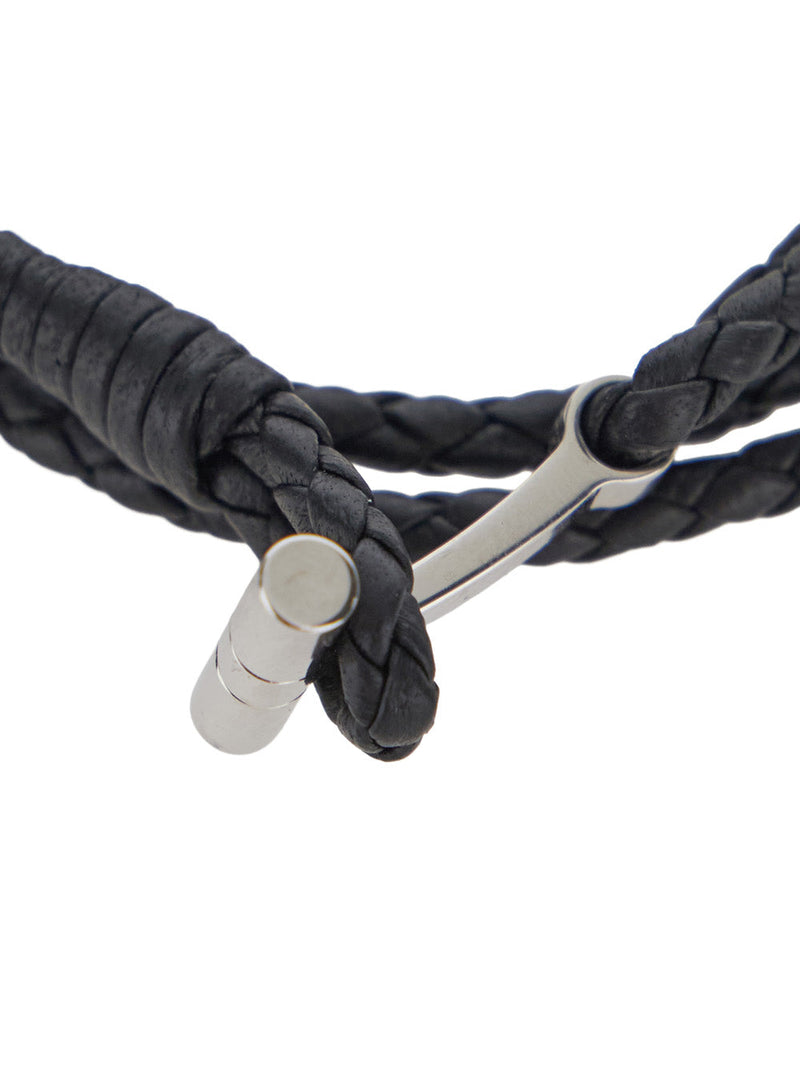 Tom Ford Woven Calf Leather Bracelet — Black Bracelets