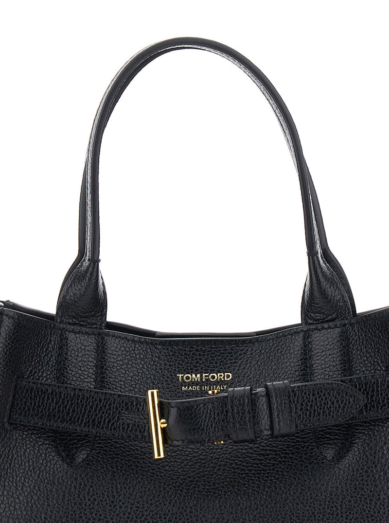Tom Ford Audrey Piccola Shoulder Bag — Black Calf Leather