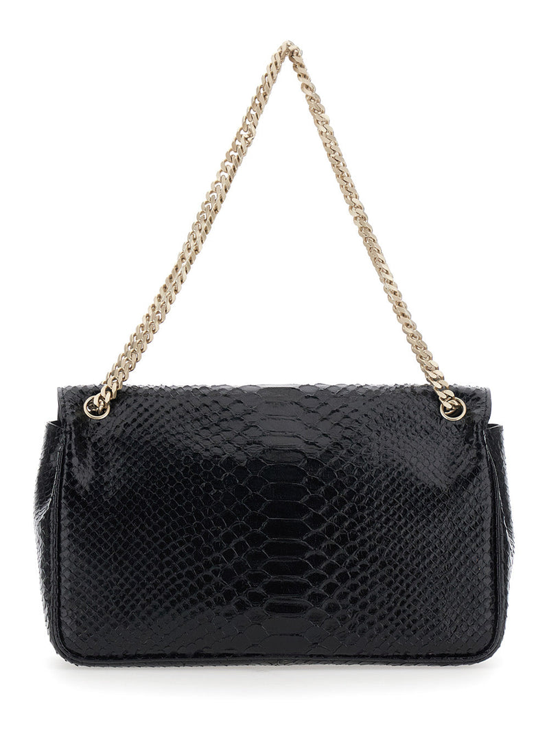 Tom Ford Snake-Effect Calf Leather Crossbody Bag — Black