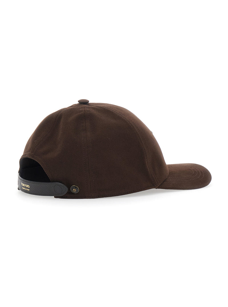 Tom Ford Mh005 Logo-Embroidered Cotton Baseball Cap — Brown Caps