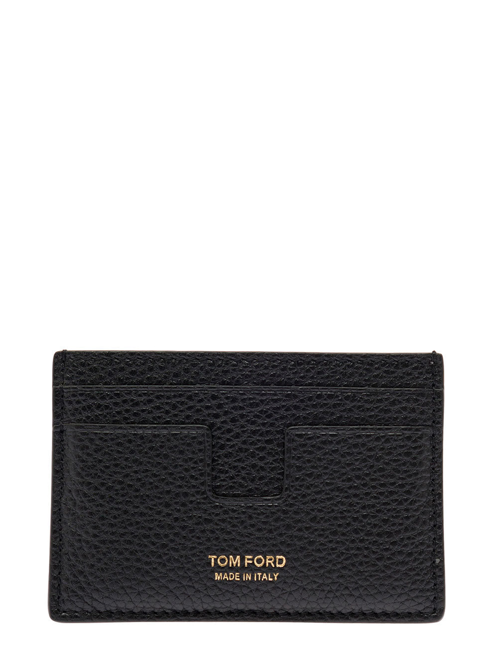 Tom Ford Grained Calfskin Card Case — Black Cases