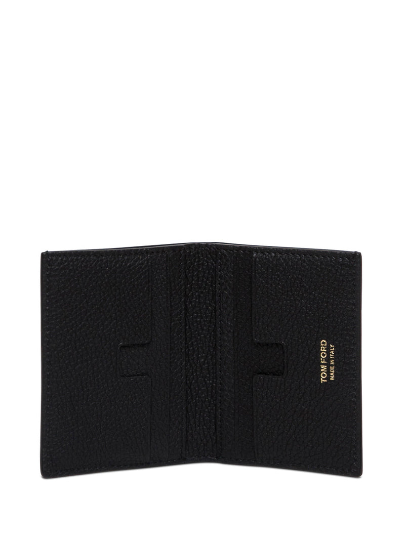 Tom Ford Grained Calf Leather Card Case — Black Cases