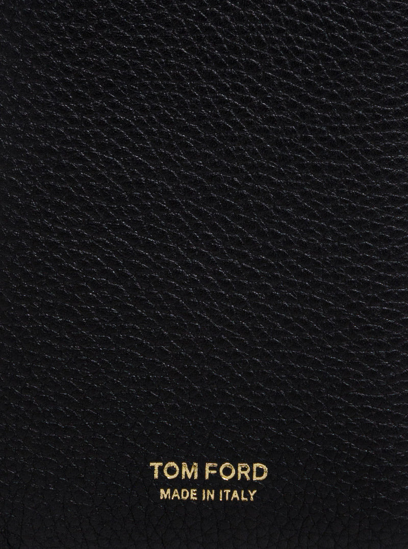 Tom Ford Grained Calf Leather Card Case — Black Cases